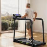 Foldable Walking Treadmill with Long Handrail