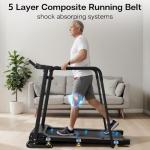Safe Foldable Treadmill for Seniors with Balance Handrails