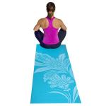 Teal Floral Yoga Mat - 24"x68