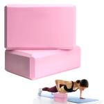 Pink Foam Yoga Blocks for Stretching and Meditation