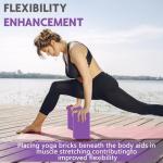 Purple Non-Slip Yoga Blocks for Stretching and Fitness