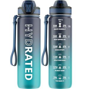32oz Motivational Water Bottle with Straw