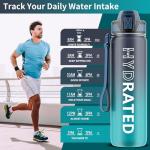 32oz Motivational Water Bottle with Straw