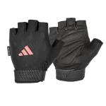 adidas Adjustable Fingerless Weight Lifting Gloves - Pink