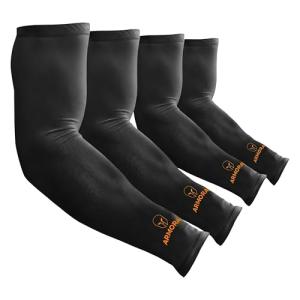 ARMORAY Arm Sleeves for Sports (Black, 4 Pairs)