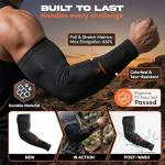 ARMORAY Arm Sleeves for Sports (Black, 4 Pairs)