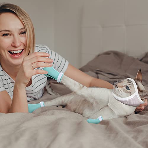 Cat Grooming Set: Muzzle, Boots, Face Guard, and Claw Covers