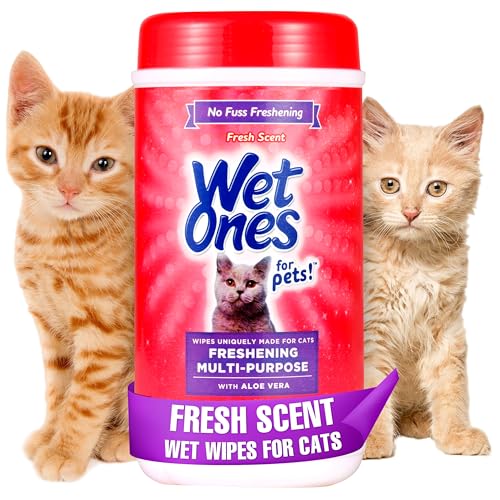 Freshening Multipurpose Wipes for Cats with Aloe Vera