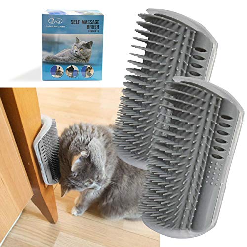 2 Pack Catnip Corner Massage Brush for Cats