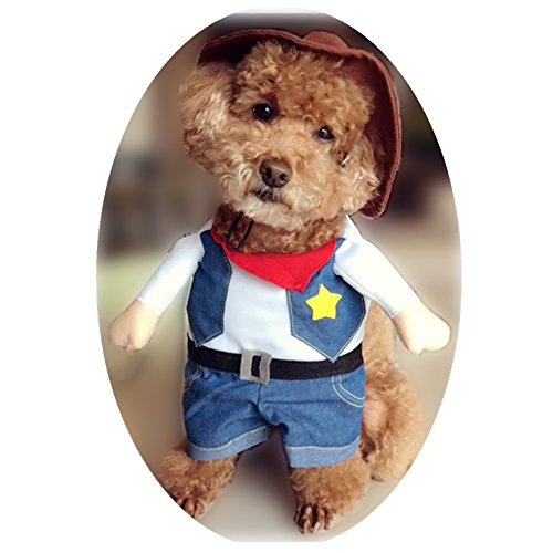 Cowboy Dog Costume with Hat - Blue