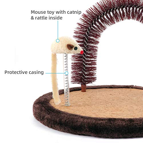Cat Arch Self Groomer with Scratching Pad and Toy