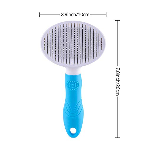 Self Cleaning Cat Grooming Brush - Blue