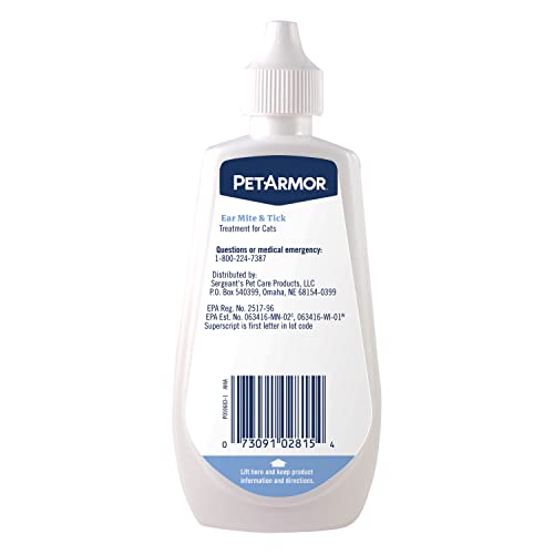 PetArmor Ear Mite & Tick Treatment for Cats