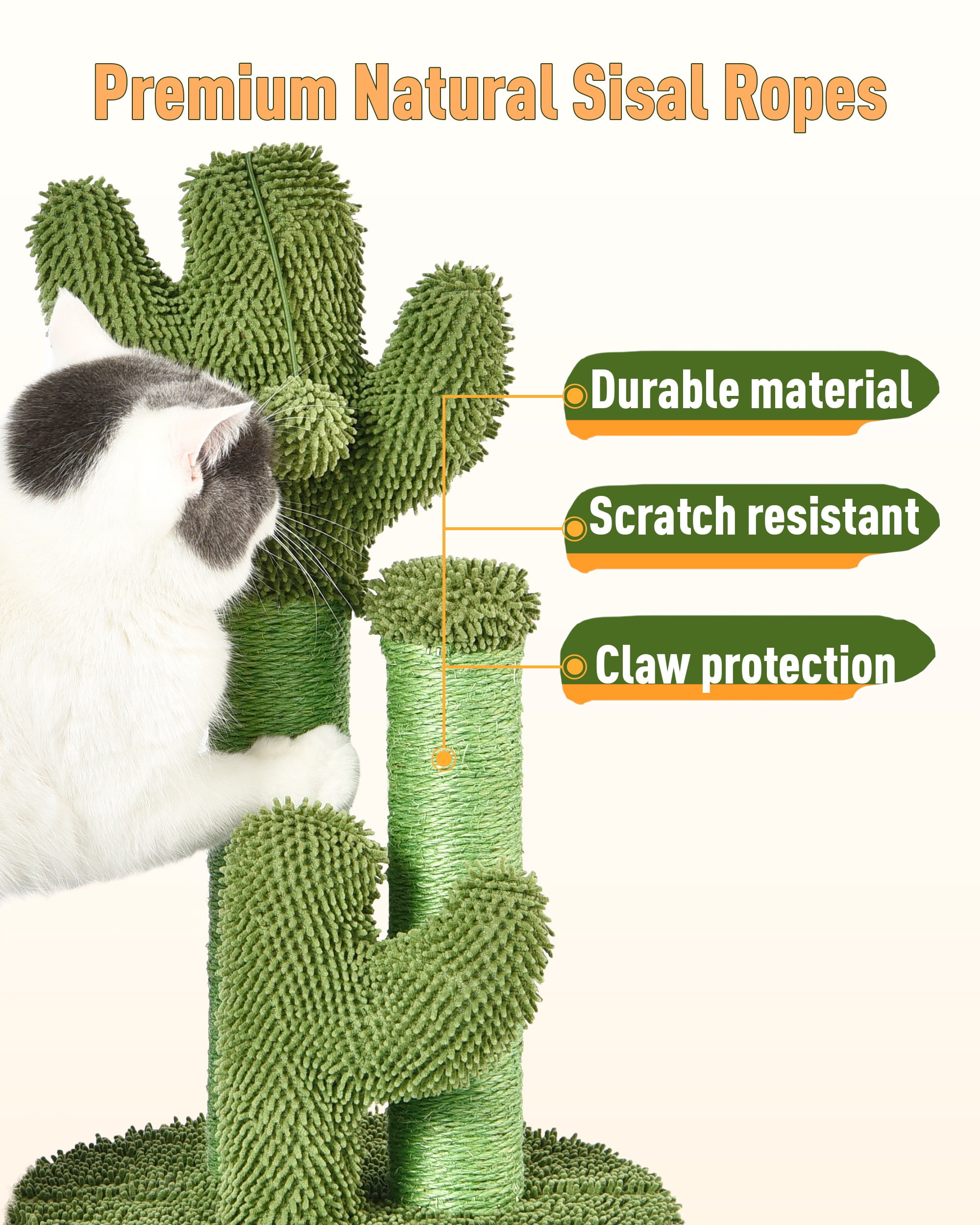 Cactus Cat Scratching Post with Toy