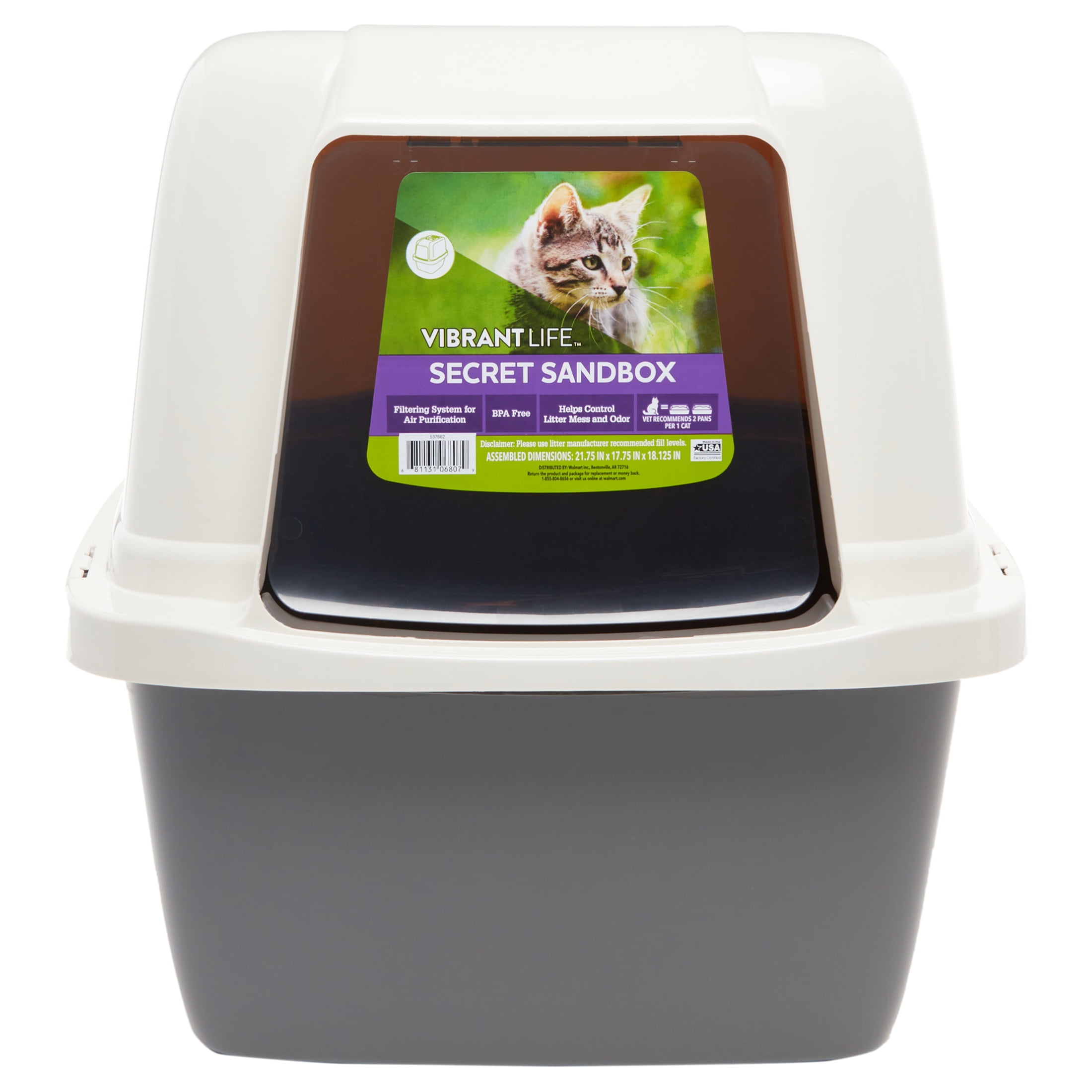 Sandbox Cat Litter Box - Gray/Black