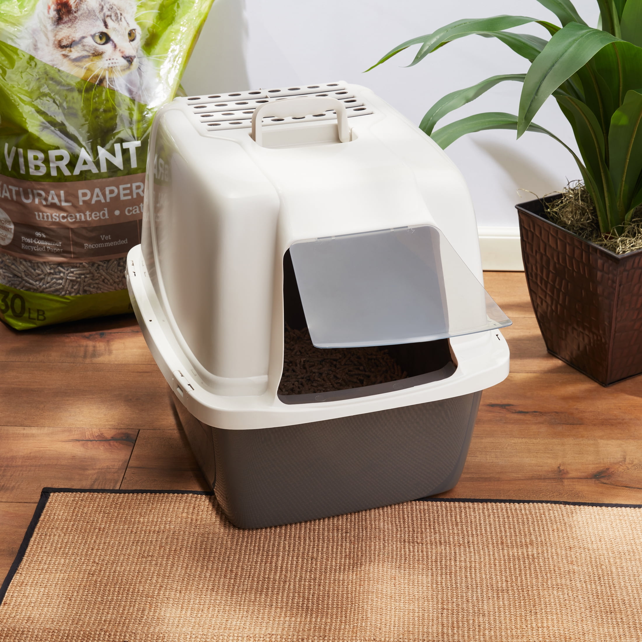 Sandbox Cat Litter Box - Gray/Black