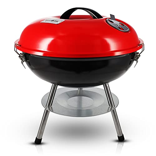 Gas One 14" Portable BBQ Grill with 3-Point Locking Lid