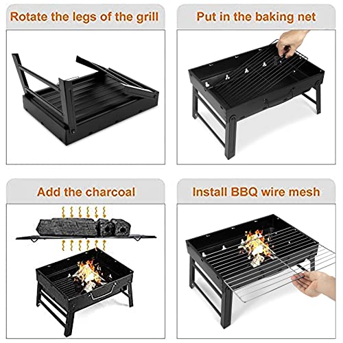 Portable Charcoal Grill for Outdoor Cooking and Picnics