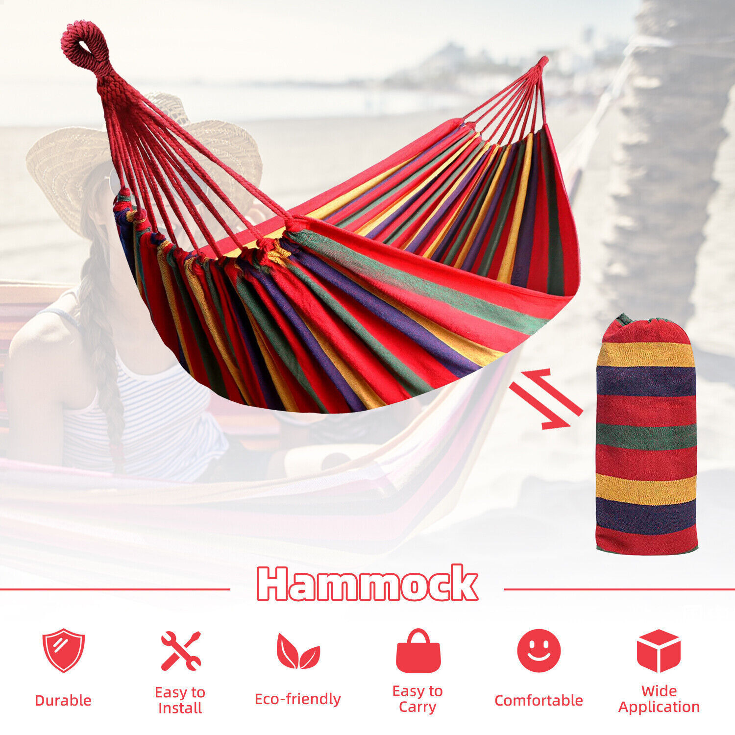 Outdoor Hanging Hammock Chair for 1-2 People
