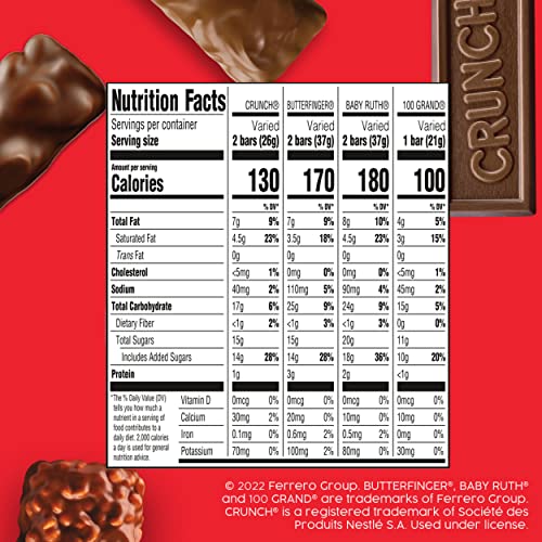 Assorted Fun Size Candy Bars - 60 Count Variety Pack