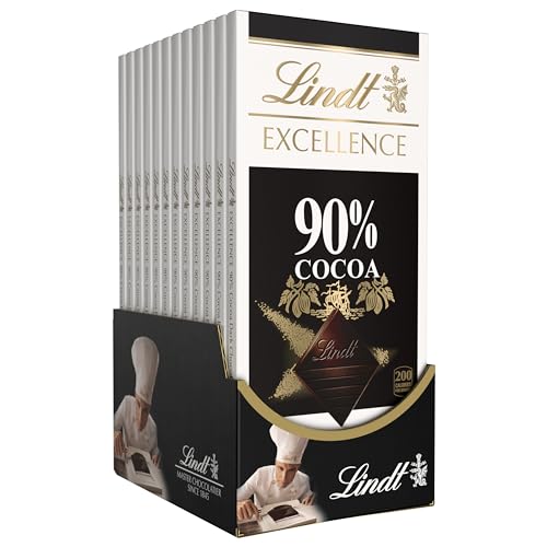 Lindt 90% Dark Chocolate Candy Bar, Halloween Party - 12 Pack