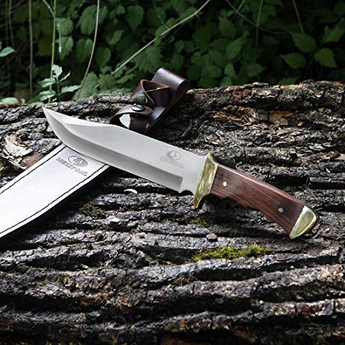 MOSSY OAK 14-Inch Bowie Knife with Leather Sheath