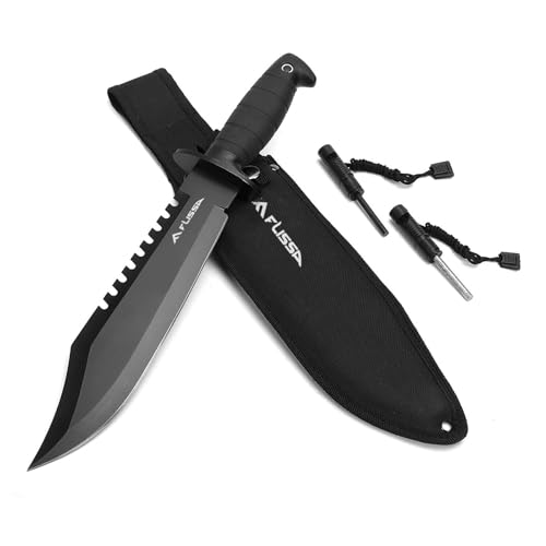 FLISSA Tactical Bowie Knife with Sheath and Accessories