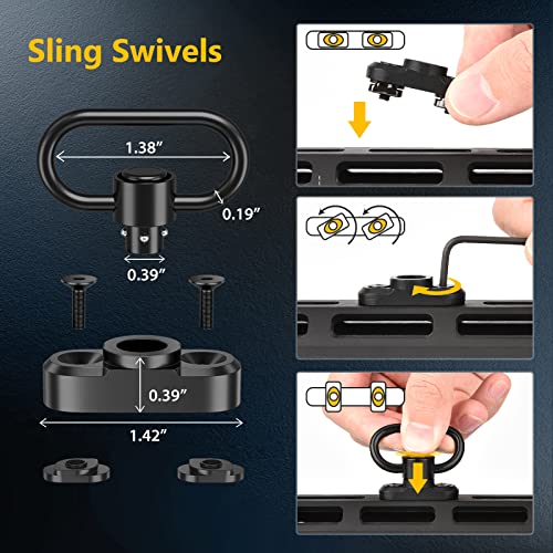 Adjustable Two-Point Rifle Sling with Swivel Set