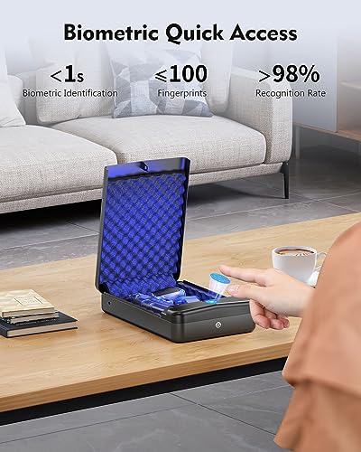 Compact Biometric Handgun Safe for Quick Access