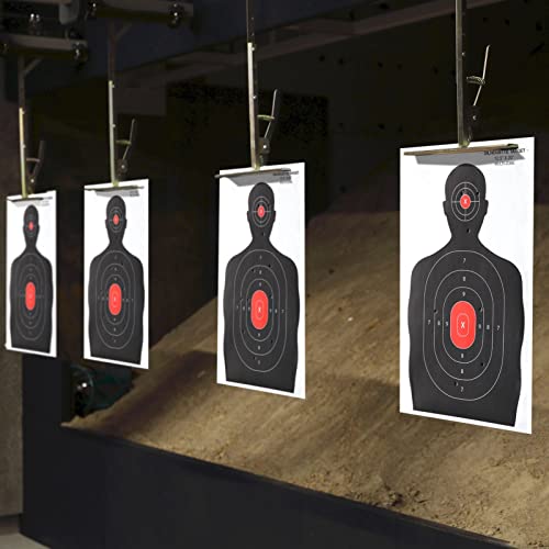 50 Pack Paper Shooting Targets with Red Bullseye
