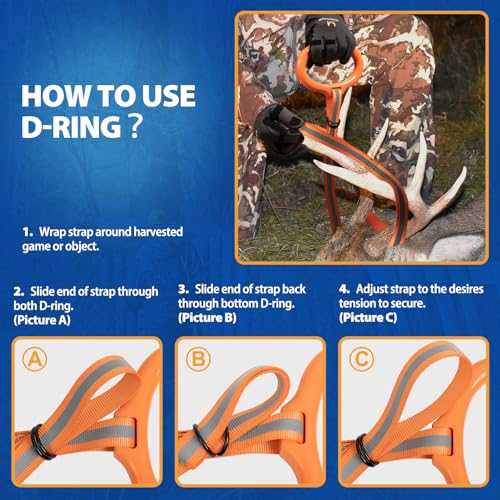 Hunthor Deer Drag Rope with Wider Handle