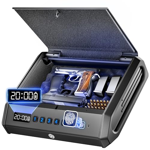Biometric Handgun Safe with Fingerprint and LCD Display