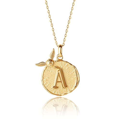Golden Snitch Initial Necklace - 18