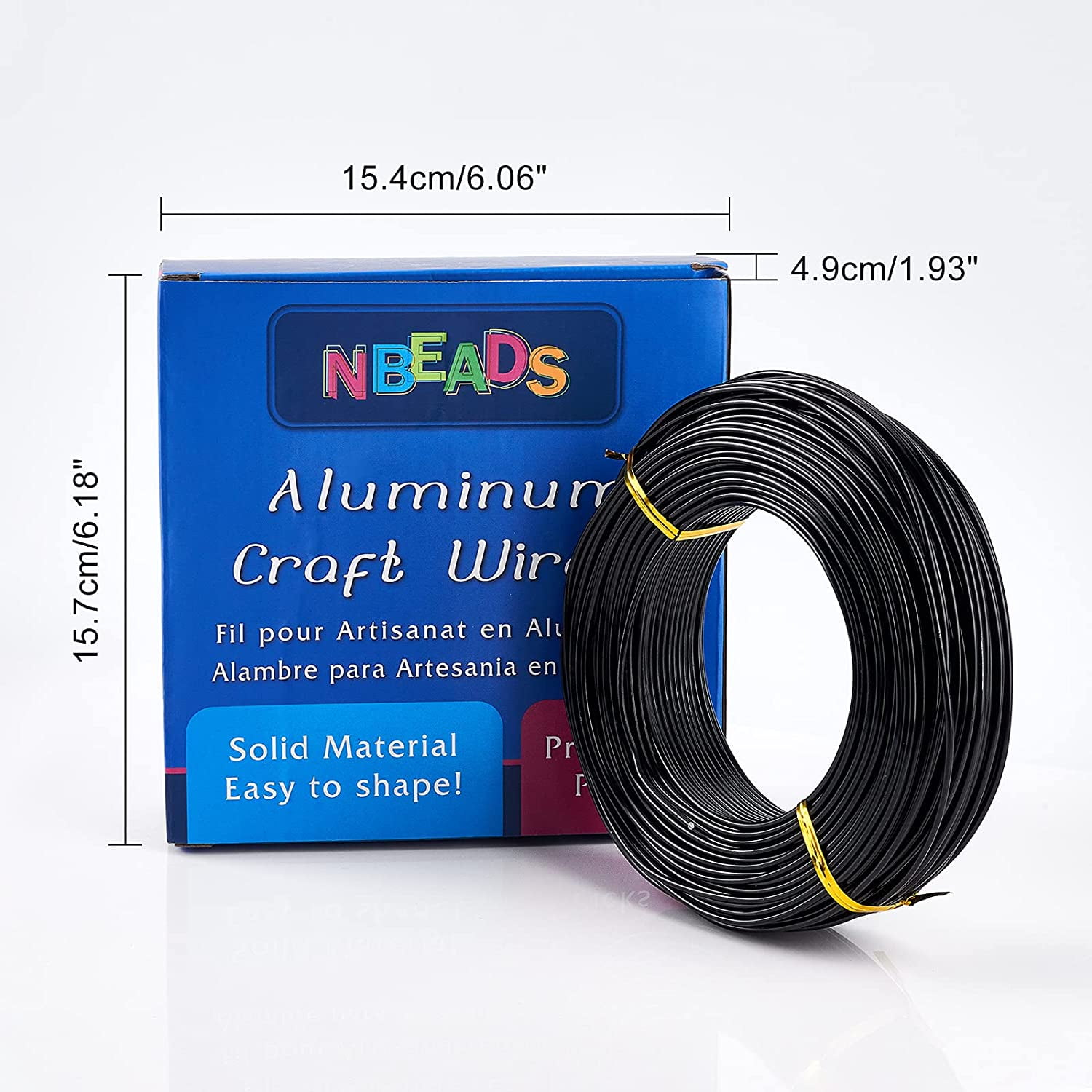 Black 12 Gauge Aluminum Craft Wire Roll - 55m