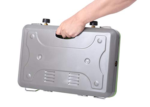 Portable 2-Burner Camping Stove Grill for Outdoor Cooking