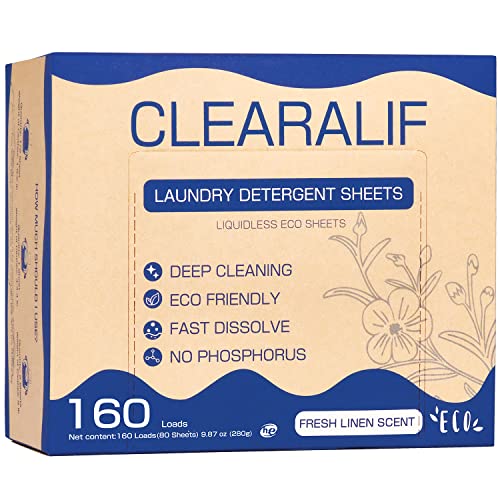 CLEARALIF Eco-Friendly Laundry Detergent Sheets - 160 Loads