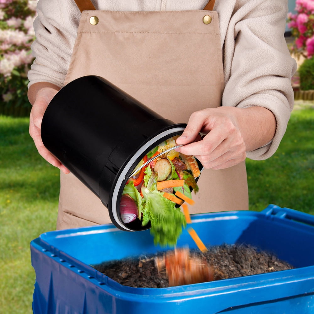 Compact Kitchen Compost Bin with Lid, 1 Gallon