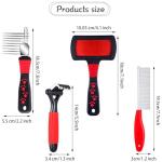 Pet Grooming Kit with Combs and Slicker Brush