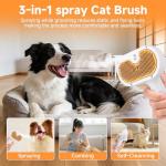 3-in-1 Pet Grooming Steam Brush for Shedding