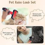 Pet Grooming Kit with Combs and Slicker Brush