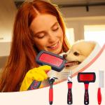 Pet Grooming Kit with Combs and Slicker Brush