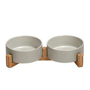 SpunkyJunky Non-Slip Ceramic Pet Bowl Set