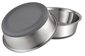 Nonslip Stainless Steel Dog Bowls, 2 Pack