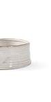 Ribbed White Stoneware Pet Bowl for Medium Dogs