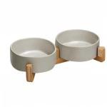 SpunkyJunky Non-Slip Ceramic Pet Bowl Set