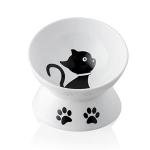 Elevated Ceramic Cat Bowls for Food and Water