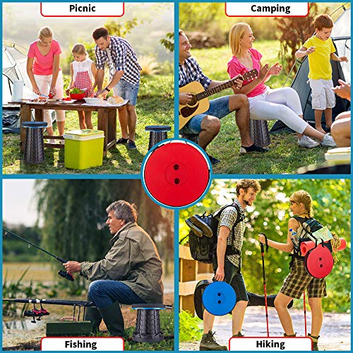 Lightweight Folding Stool - Sturdy & Portable (Blue)