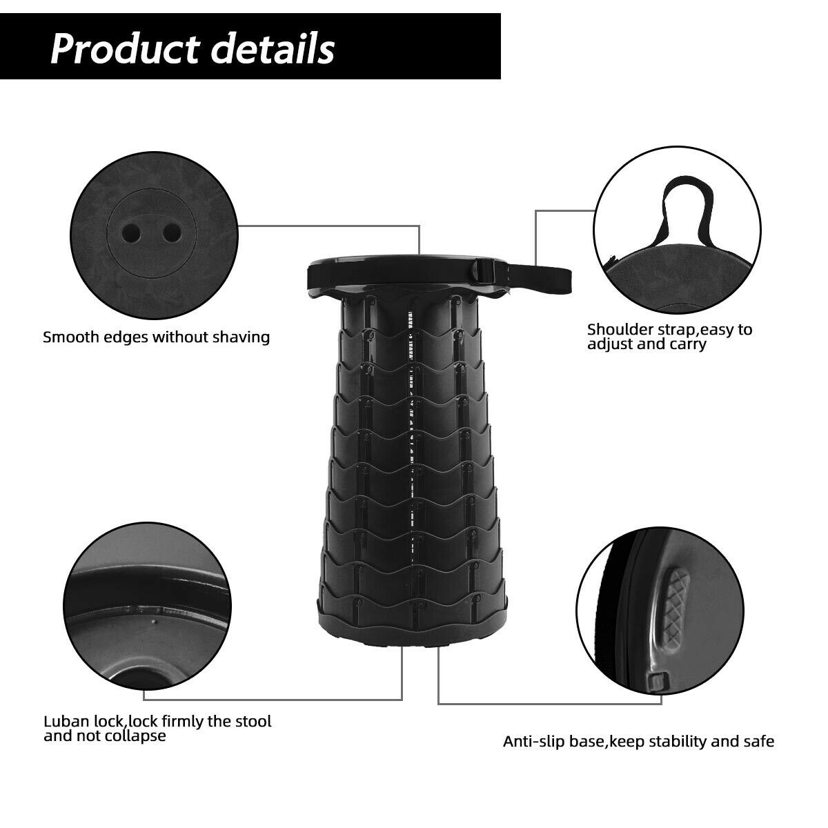 Portable Folding Telescopic Camping Stool Chair