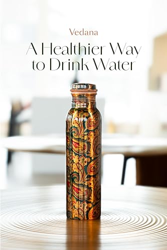 VEDANA Leak Proof Ayurvedic Copper Water Bottle 1L