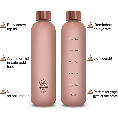 Time-Marked 32oz Motivational Water Bottle, Pink